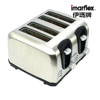 [เกรดบีราคาพิเศษ] Imarflex_Z_ เครื่องปิ้งขนมปัง 4 แผ่น สแตนเลส รุ่น IF-374(B)