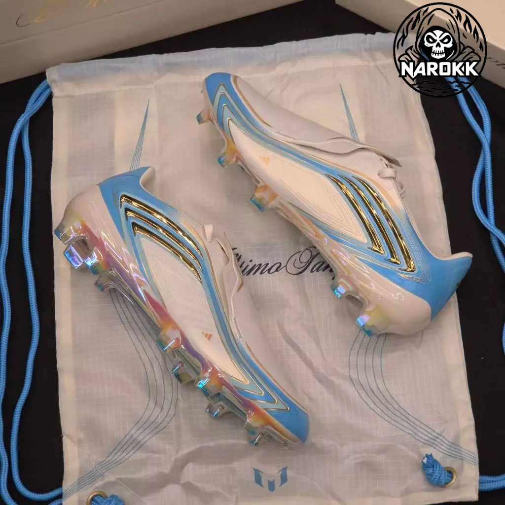 F50 MESSI ELITE FG ฟ้า-ขาว ของแท้ 100%