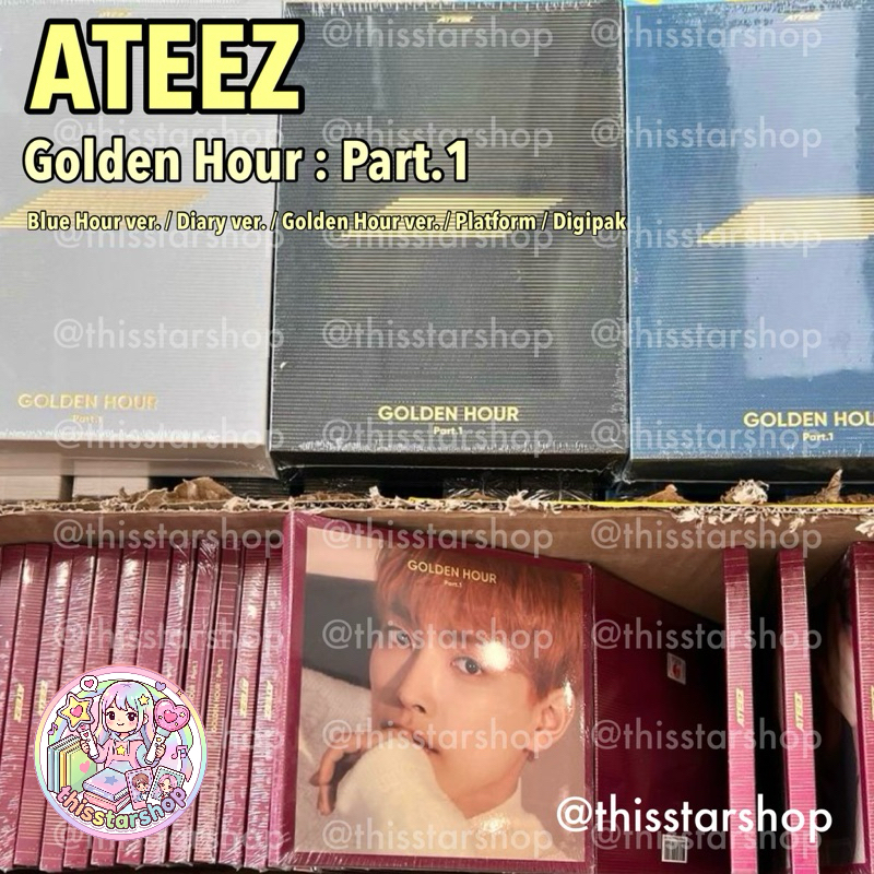 ATEEZ อัลบั้ม Golden Hour : Part.1 (Blue Hour / Diary / Golden Hour / Platform / Digipak ver.)