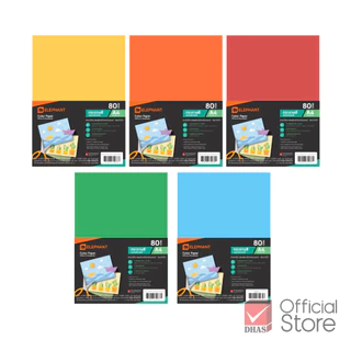 Elephant กระดาษ กระดาษสี กระดาษสีอเนกประสงค์ A4 80G จำนวน 100 แผ่น /แพ็ค