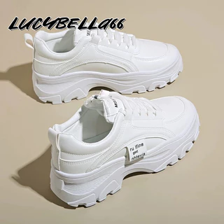 LucyBella รองเท้าผ้าใบผู้หญิง PU ระบายอากาศได้ ด้านล่างนุ่ม 3 สีให้เลือก รองเท้าผ้าใบ 1205