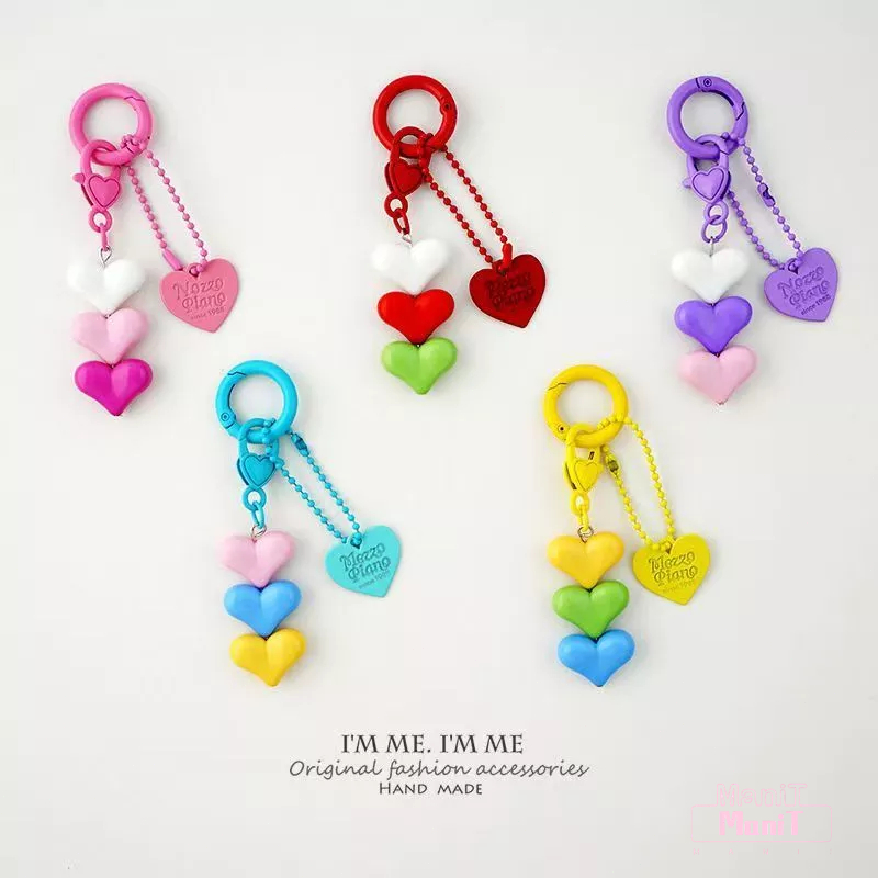 [MTech]keyring น่ารัก เชือกแขวนโทรศัพท์ สายคล้องโทรศัพท์มือถือ พวงกุญแจลายหัวใจน่ารักฟรุ้งฟริ๊ง alloy keychain