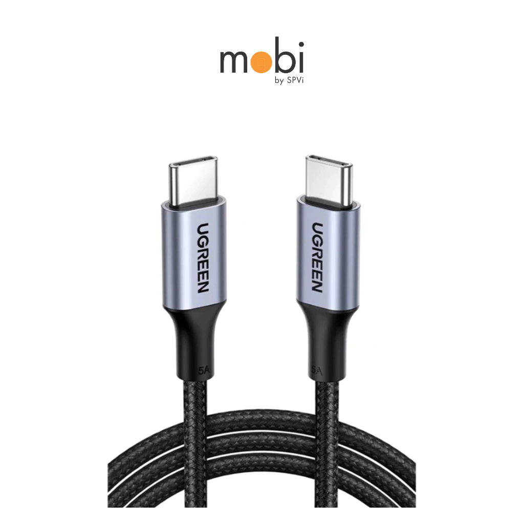 Ugreen สายชาร์จ USB-C to USB-C Cable Nylon 5A/100W [1M/2M] - Black