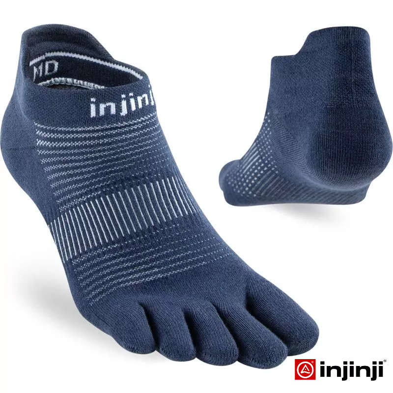 INJINJI ถุงเท้าวิ่งแยกนิ้ว ผู้หญิง WOMEN RUN LIGHTWEIGHT NO SHOW COOLMAX NAVY ขอสั้น สีน้ำเงินเนวี่ ของแท้