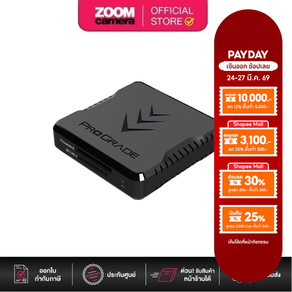 ProGrade Digital CFexpress Type B & UHS-II SDXC Dual-Slot USB 3.2 Gen 2 Card Reader PGRWCFXSDANA (ปร