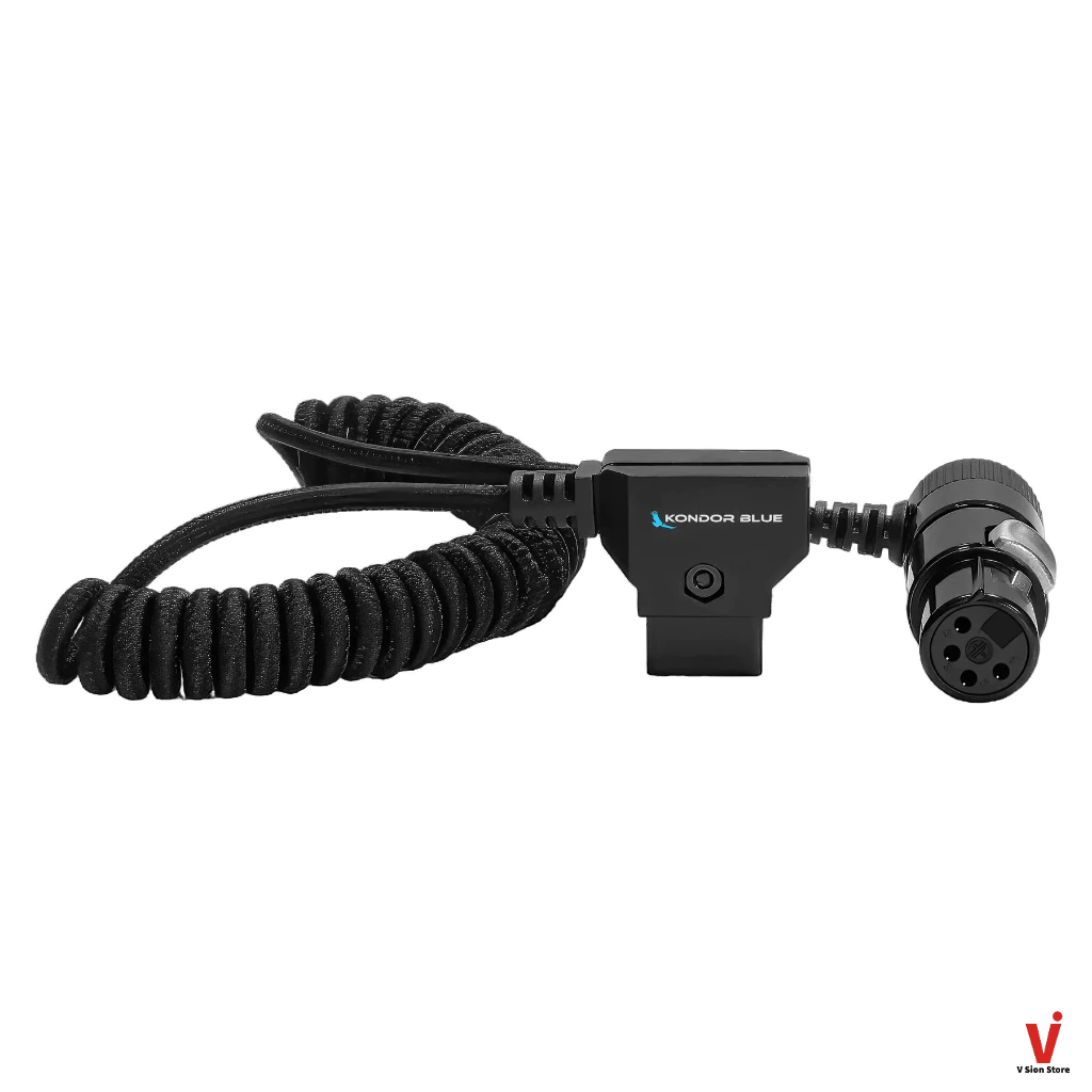 D-Tap to 4-Pin XLR Female Right Angle (Coiled Cable) — Sony Venice / Burano / C400