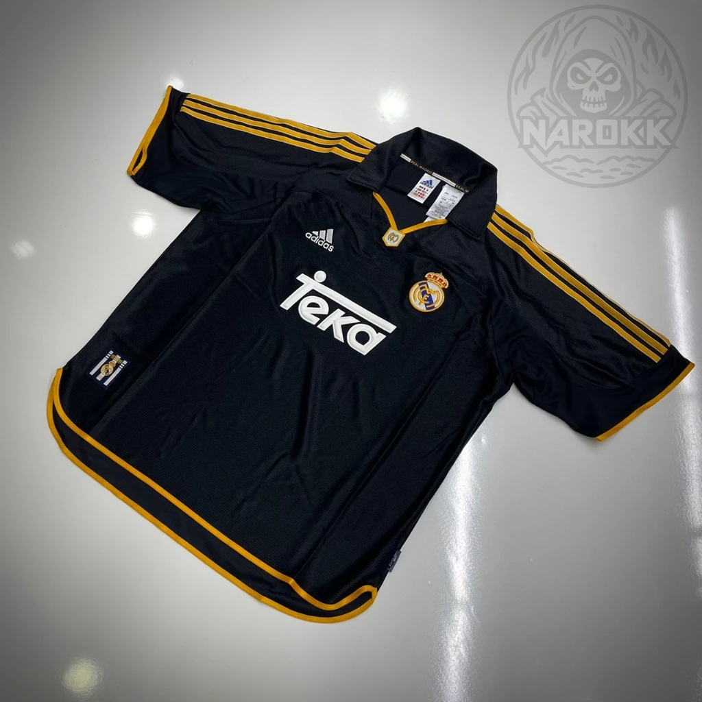 ADIDAS REAL MADRID 1999/2000 AWAY RETRO JERSEY สีดำเหลือง