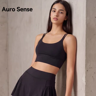 Auro Sense สปอร์ตบรา สายสะพายไหล่แบบบาง แผ่นรองหน้าอกแบบชิ้นเดียว กันกระแทก แห้งเร็ว หลังสวย