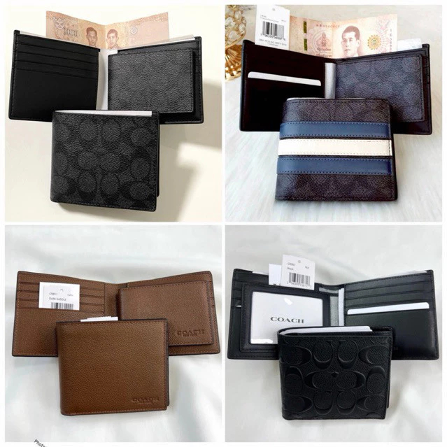 Men Wallet F26072 กระเป๋าสตางค์ สำหรับผู้ชาย มีไส้เสริม ช่องใส่บัตรเยอะ หนังนิ่ม