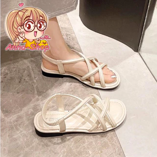 Anna shop รองเท้ายางรัดส้น สายไขว้ แฟชั่นเกาหลี งานมาใหม่ รองเท้าแตะแฟชั่น T424
