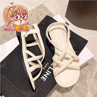 Anna shop รองเท้ายางรัดส้น สายไขว้ แฟชั่นเกาหลี งานมาใหม่ รองเท้าแตะแฟชั่น T424