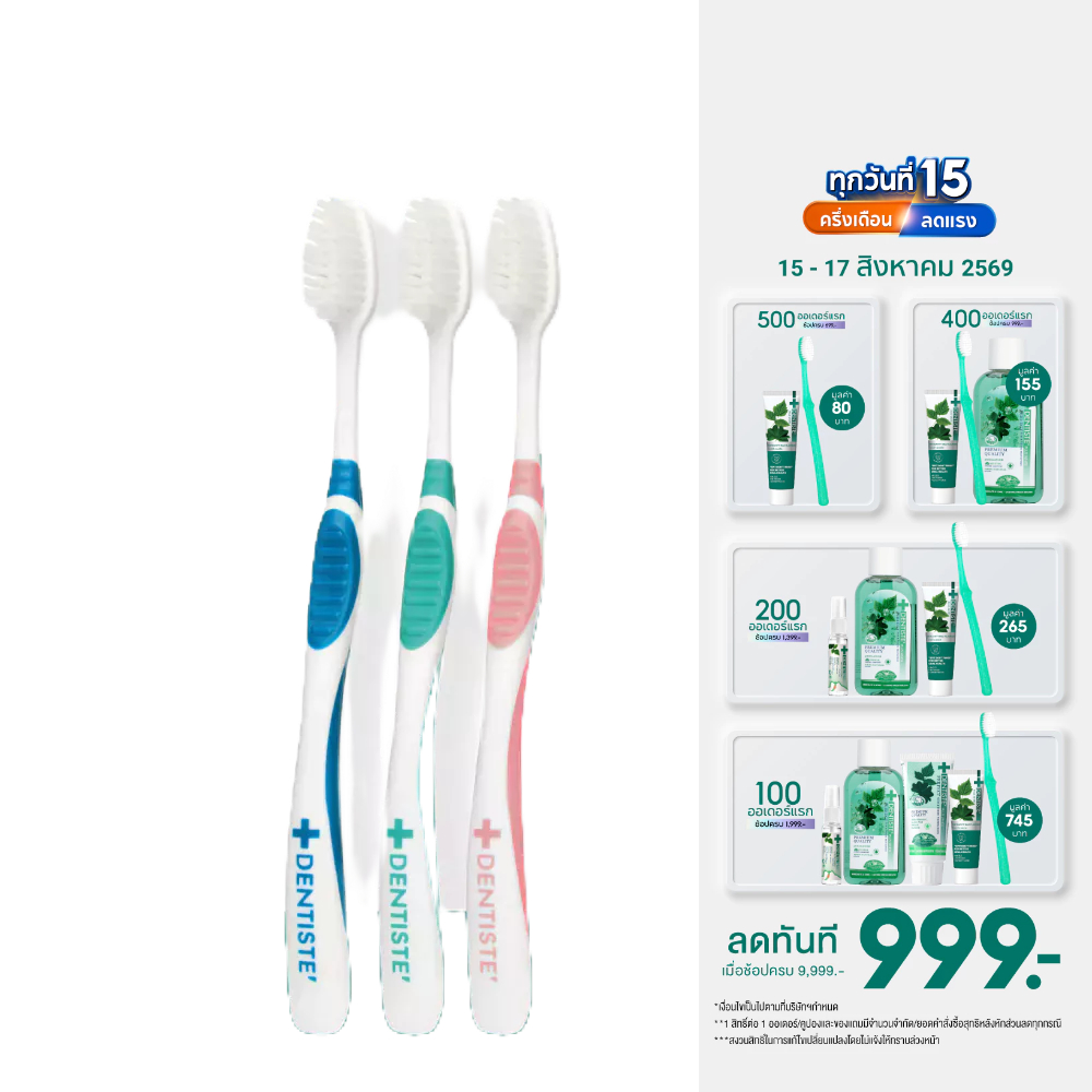Dentiste' Italy Tooth Brush Big-Blis แปรงสีฟันอิตาลี หัวแปรงขนาดใหญ่ จับถนัดมือ ขนแปรงนุ่ม เรียวเล็ก ซอกซอนฟัน เดนทิสเต้