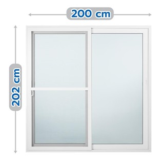 WINDSOR ประตูบานเลื่อน ไวนิล S-S มุ้ง 200X202 ซม. สีขาว จัดส…