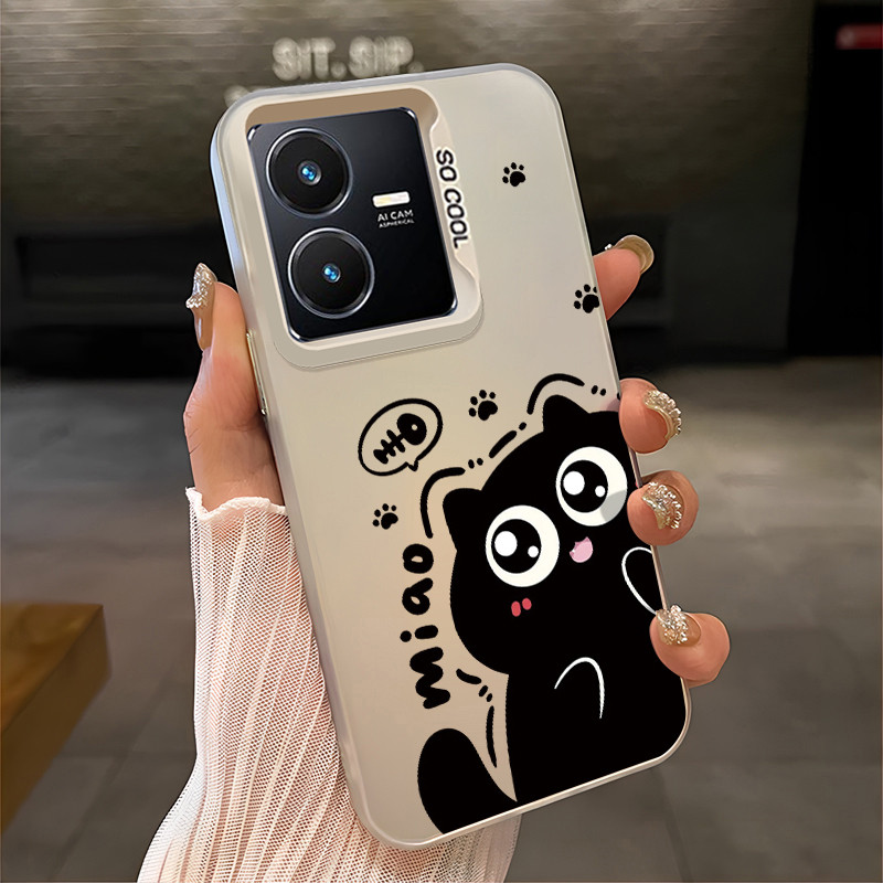 เคสสำหรับ VIVO Y22 Y22s Y36 4G Y36 5G Y27 5G Y27S Y77T เคสโทรศัพท์แมวน่ารักเปลือกแข็งกันกระแทก