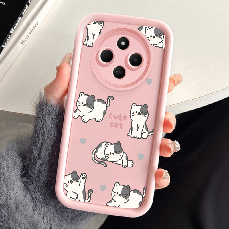 เคสสำหรับ Xiaomi Redmi 14C 4G 14C 5G A3 Pro 4G A4 5G POCO C75 เคสโทรศัพท์แมวน่ารักสามสีซิลิโคนกันกระแทก