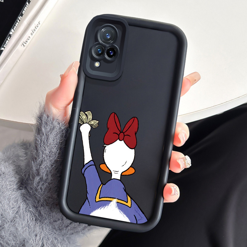 เคสสำหรับ VIVO V21 4G V21 5G เคสโทรศัพท์เป็ดน่ารักสามสีซิลิโคนกันกระแทก