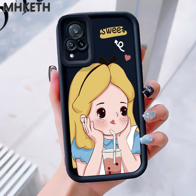 เคสสำหรับ VIVO V21 4G V21 5G เคสโทรศัพท์มีลายผู้หญิงสวยน่ารัก