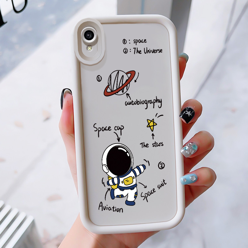 เคสสำหรับ VIVO Y91C Y90 Y1s เคสโทรศัพท์มนุษย์อวกาศามสีซิลิโคนกันกระแทก