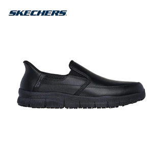 Skechers สเก็ตเชอร์ส รองเท้าทำงานผู้ชาย Men Slip-ins Work Nampa Broxtin Work Shoes - 200304-BLK Air-Cooled Memory Foam