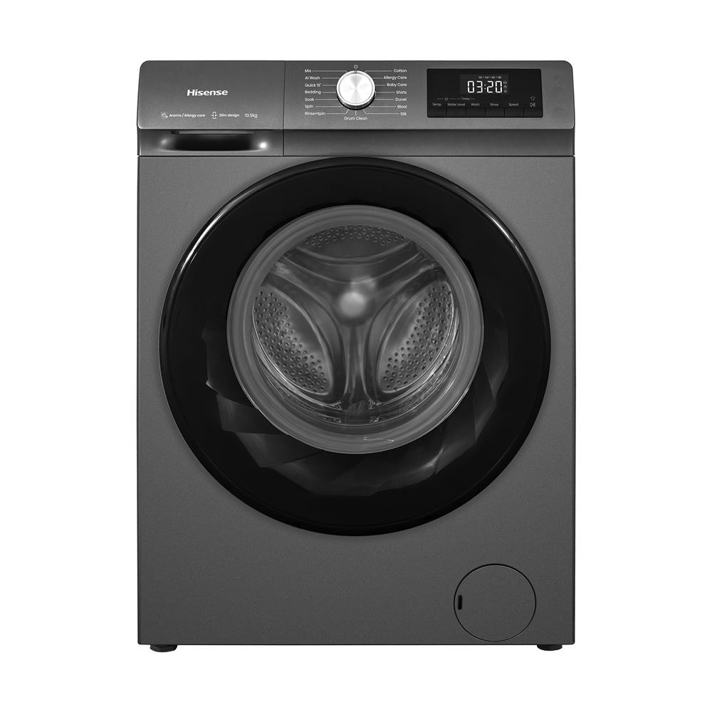 [ จัดส่งพร้อมติดตั้ง ]  HomePro เครื่องซักผ้าฝาหน้า  WF105N1 10.5 กก. 1400 RPM อินเวอร์เตอร์ สีเทา แ