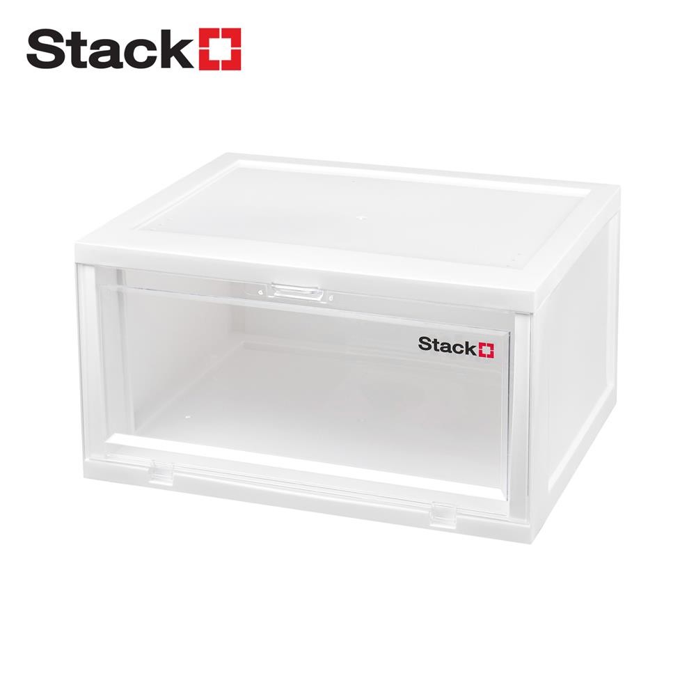 STACKO กล่องรองเท้า TOWER 35x28x19 ซม. สีขาว/ใส จัดส่งโดย HomePro