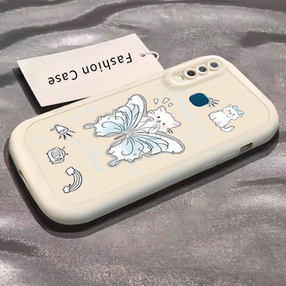 เคสสำหรับ VIVO Y12 Y15 Y17 Y11 2019 Y12i Y3 Y3s 2020 เคสโทรศัพท์แมวผีเสื้อกันกระแทกป้องกันการตก