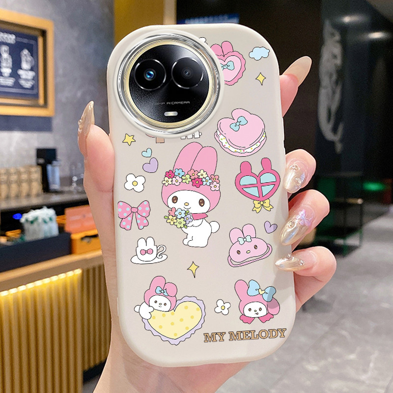 เคสสำหรับ Realme 11 5G 11X 5G C67 5G Narzo 60X 5G เคสโทรศัพท์กระต่ายกันกระแทกกลมและอ้วน