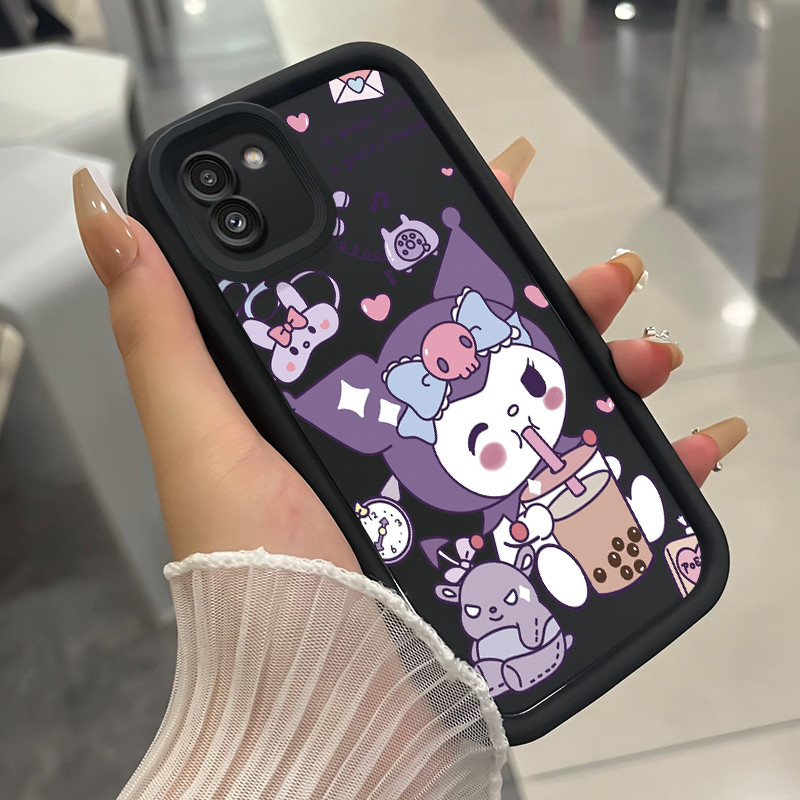 เคสสำหรับ Samsung Galaxy A03 เคสโทรศัพท์กระต่ายดื่มชานมซิลิโคนกันกระแทก