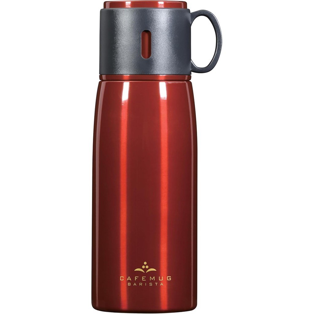 Pearl Metal HC-528 Bottle with Cup, 16.9 fl oz (500 ml), Cafe Mug Barista, Coffee CherryDirectly fro