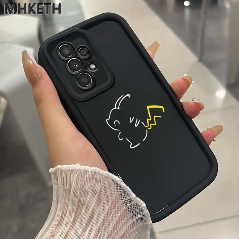 MHKETH เคสสำหรับ Samsung A13 4G A13 Lite A13 5G A04s เคสโทรศัพท์กันกระแทกลายการ์ตูนแอนิเมชั่นเรียบง่าย