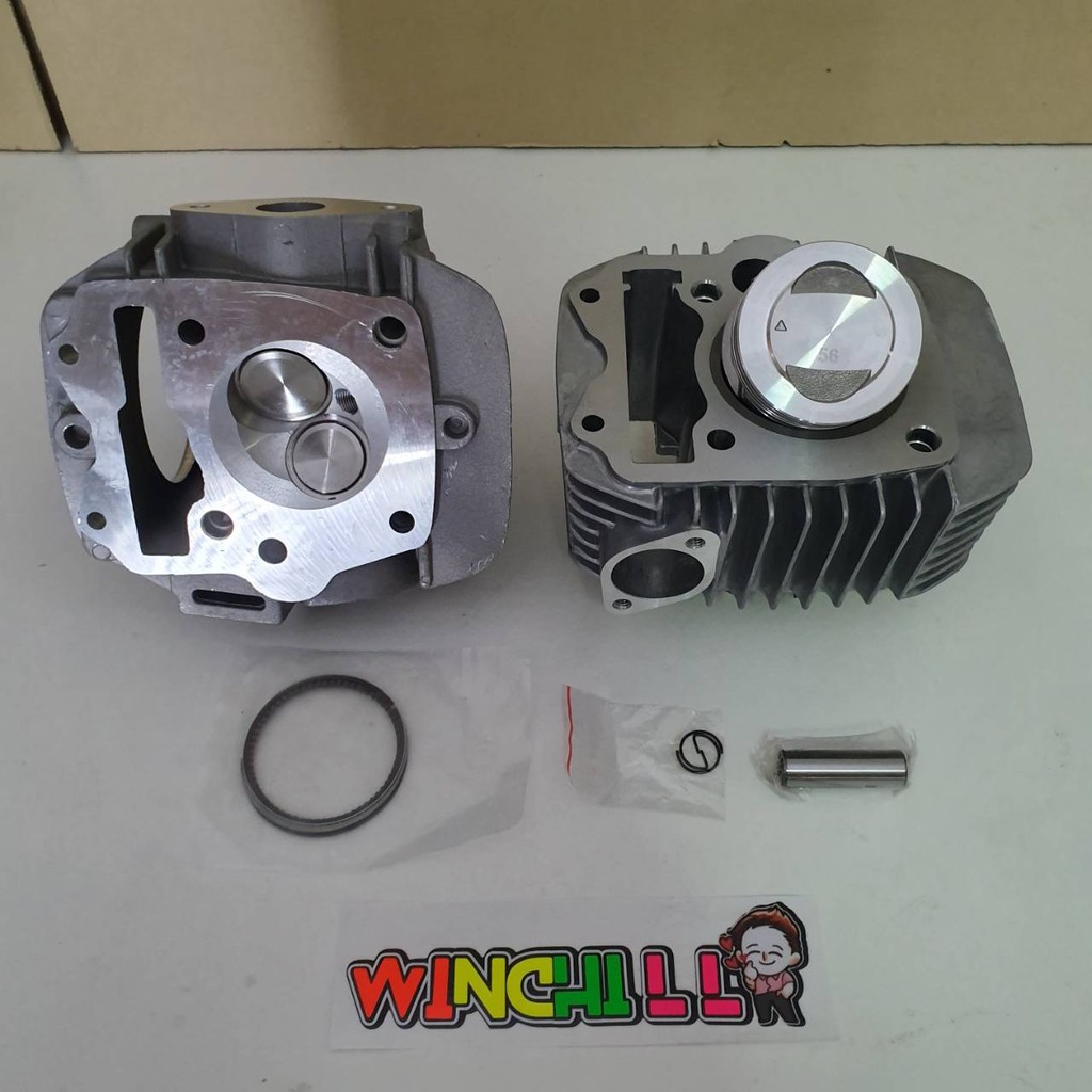 ชุด2ชิ้น เสื้อสูบ + ฝาสูบ วาล์ว 23/27 WAVE125ไฟเลี้ยวบังลม ลูก57 เวฟ 125 R 125 S รุ่นคาบูSAJA