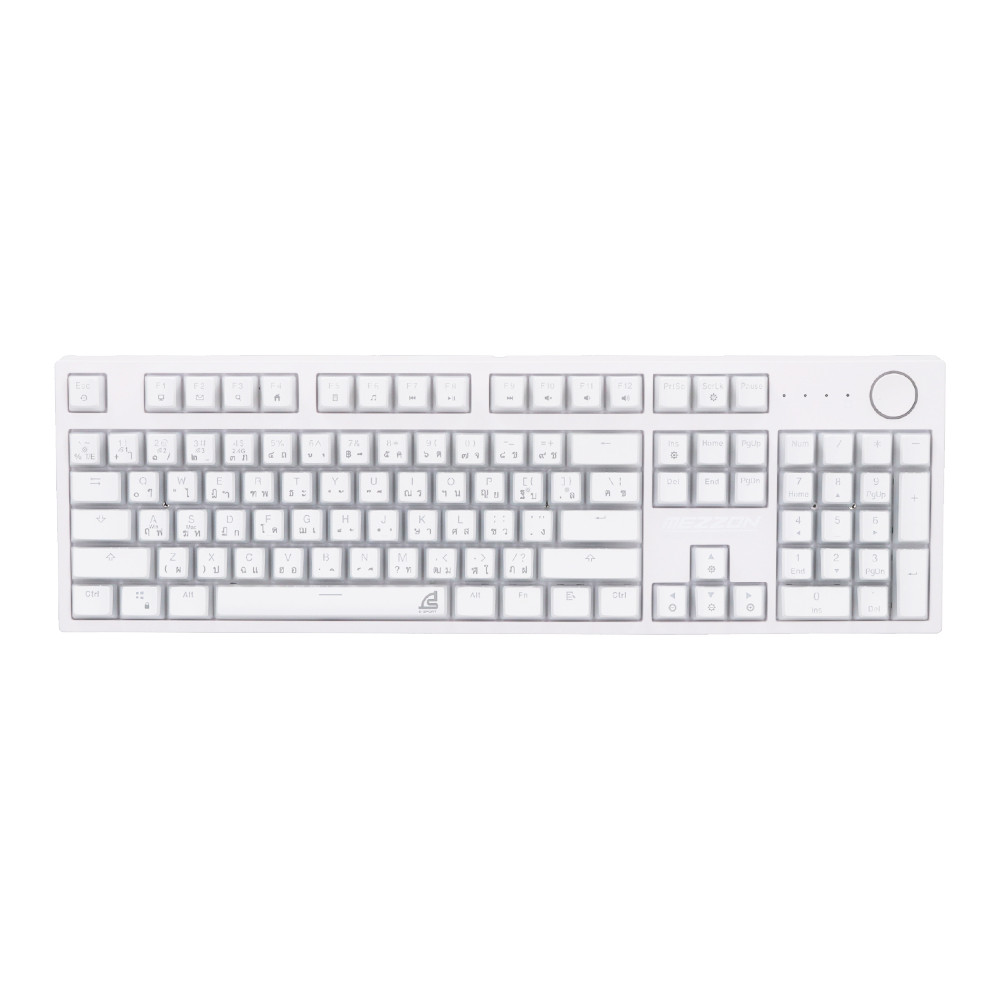 แมคคานิคอล / เกมมิ่งคีย์บอร์ด KEYBOARD (คีย์บอร์ด) SIGNO KB-752W MEZZON (WHITE) (BLUE OPTICAL SWITCH