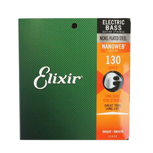 ELIXIR Bass Rose Strings NANOWEB เครื่องชั่งนิกเกิลยาว .130 สําหรับ 5 15430