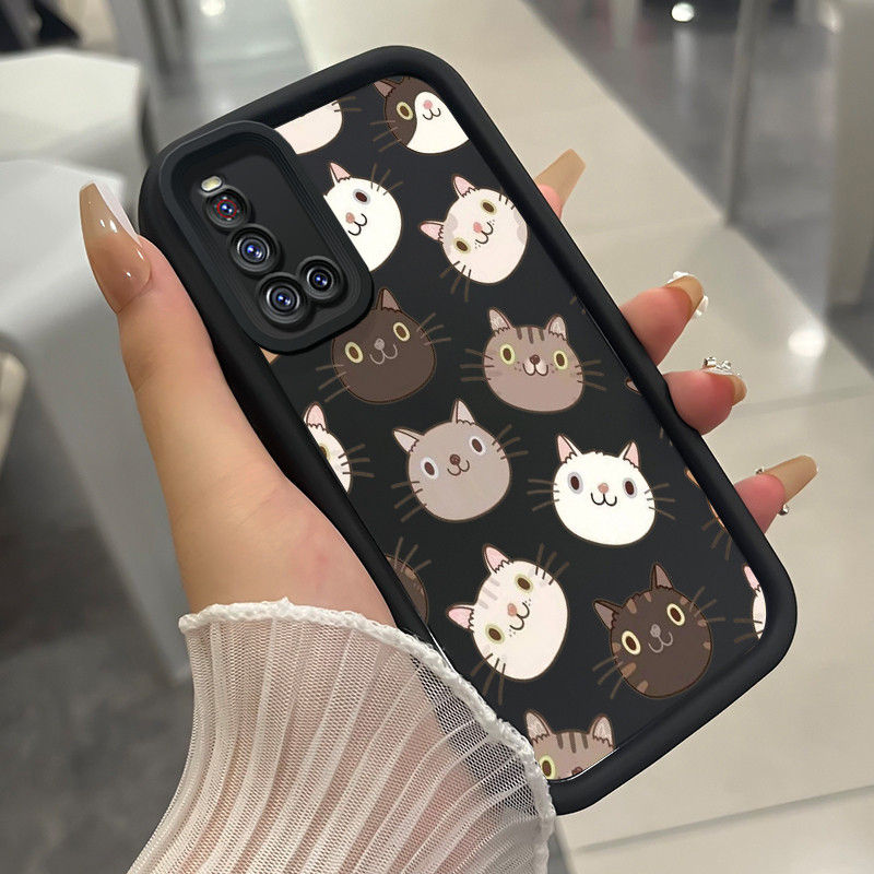 เคสสำหรับ VIVO V19 เคสโทรศัพท์แมวสามสีซิลิโคนกันกระแทก