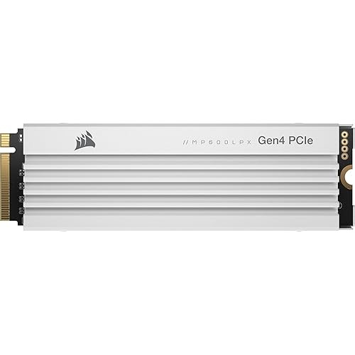 [Direct from JP] CORSAIR MP600 PRO LPX White PCIe Gen4 x4 NVMe M.2 SSD 1TB for PS5 CSSD-F1000GBMP600
