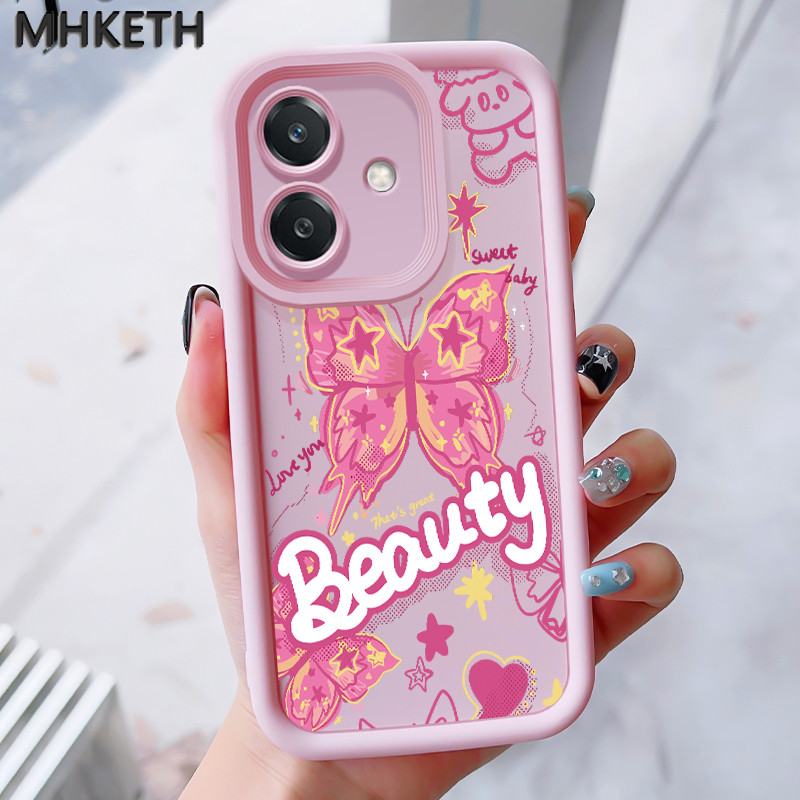 MHKEID เคสสำหรับ OPPO A3 4G A3 Pro 5G A3X 4G A3X 5G A40 A60 5G เคสระเบิดป้องกันซิลิโคนรูปผีเสื้อเคสโทรศัพท์อันสวยงาม