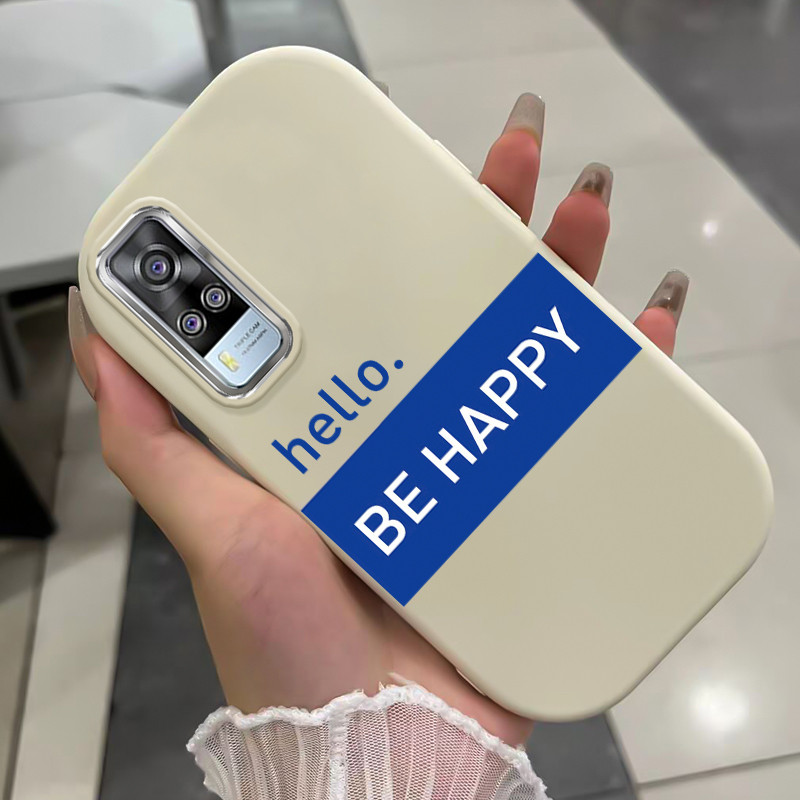 เคสสำหรับ VIVO Y51 2020 Y31 2020 Y51A 2020 Y53s Y33 เคสโทรศัพท์คําบุคลิกภาพกันกระแทกกลมและอ้วน