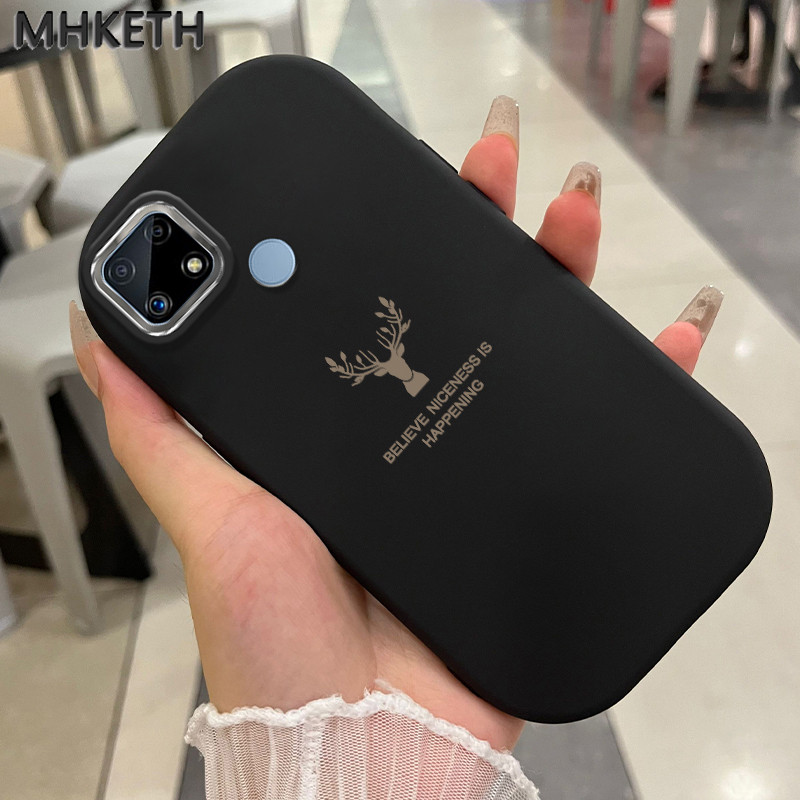 MHKETH เคสสำหรับ Realme C12 C25 C25s C21Y C25Y Narzo 20 30A 50A เคสการออกแบบหัวกวางขั้นสูงเคสโทรศัพท์ง่าย