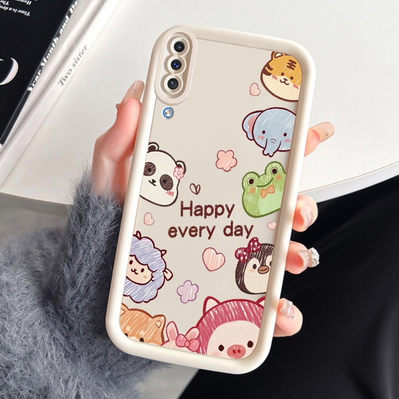 เคสสำหรับ Samsung Galaxy A50 A50s A30s เคสโทรศัพท์สัตว์น่ารักสามสีซิลิโคนกันกระแทก