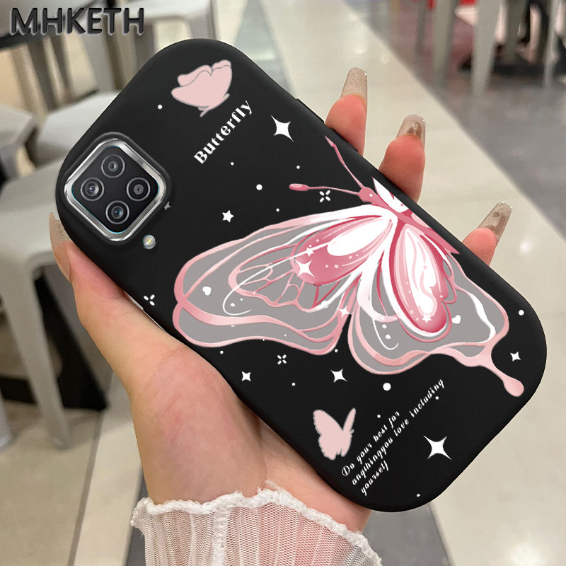 MHKETH เคสสำหรับ Samsung Galaxy A12 4G A12 5G A22 4G M12 F12 เคสรูปผีเสื้อที่สวยงามเคสโทรศัพท์