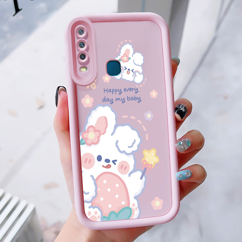 เคสสำหรับ VIVO Y12 Y15 Y17 Y11 2019 Y12i Y3 Y3s 2020 เคสโทรศัพท์แมวสายคล้องซิลิโคนกันกระแทก