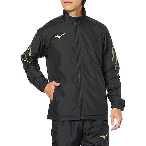 Mizuno Training Wear Breath Thermo Lined Warmer Jacket Hygroheat Mc-Line 32Mea631 สีดํา/ทอง M
