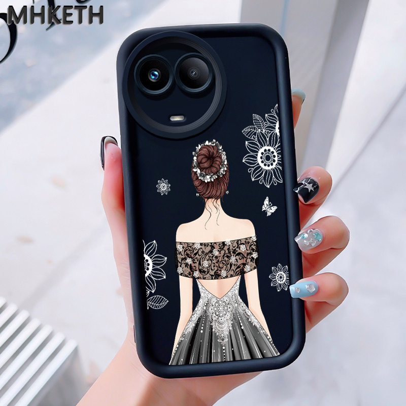 เคสสำหรับ Realme 11 4G 11 5G 11X 5G C67 5G V50s 5G Narzo 60X 5G เคสโทรศัพท์มีลายสาวโรแมนติกและทันสมัย – โปรปัง