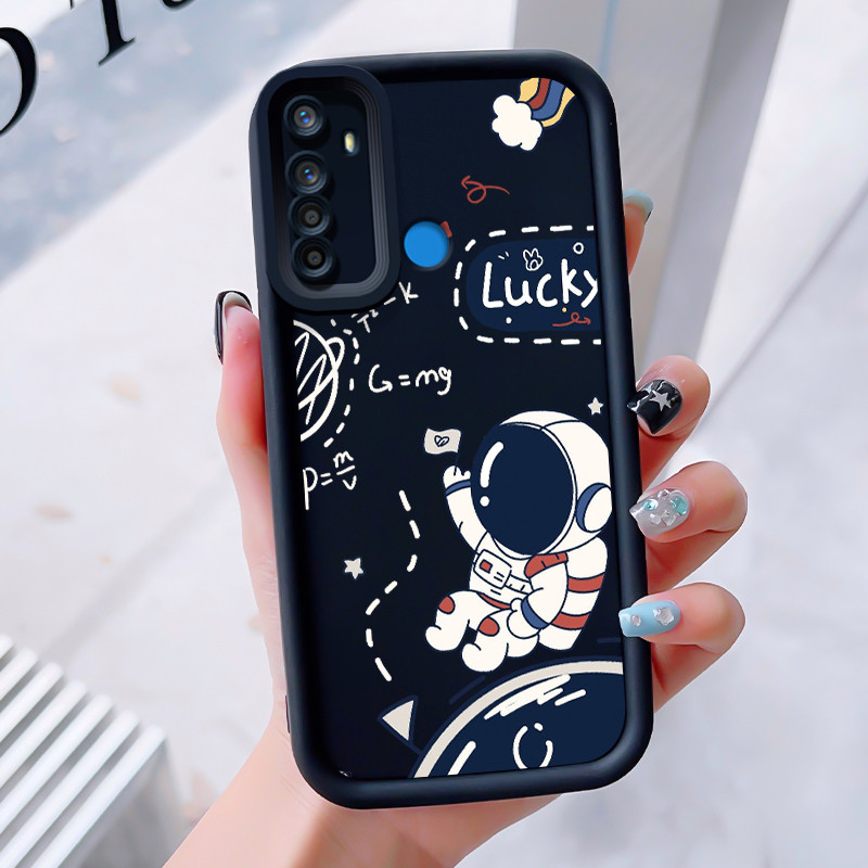 เคสสำหรับ Realme 5 Pro 5i 5s 6i C3 C3i Narzo 10 Narzo 10A Narzo 20A เคสโทรศัพท์มนุษย์อวกาศกันกระแทก