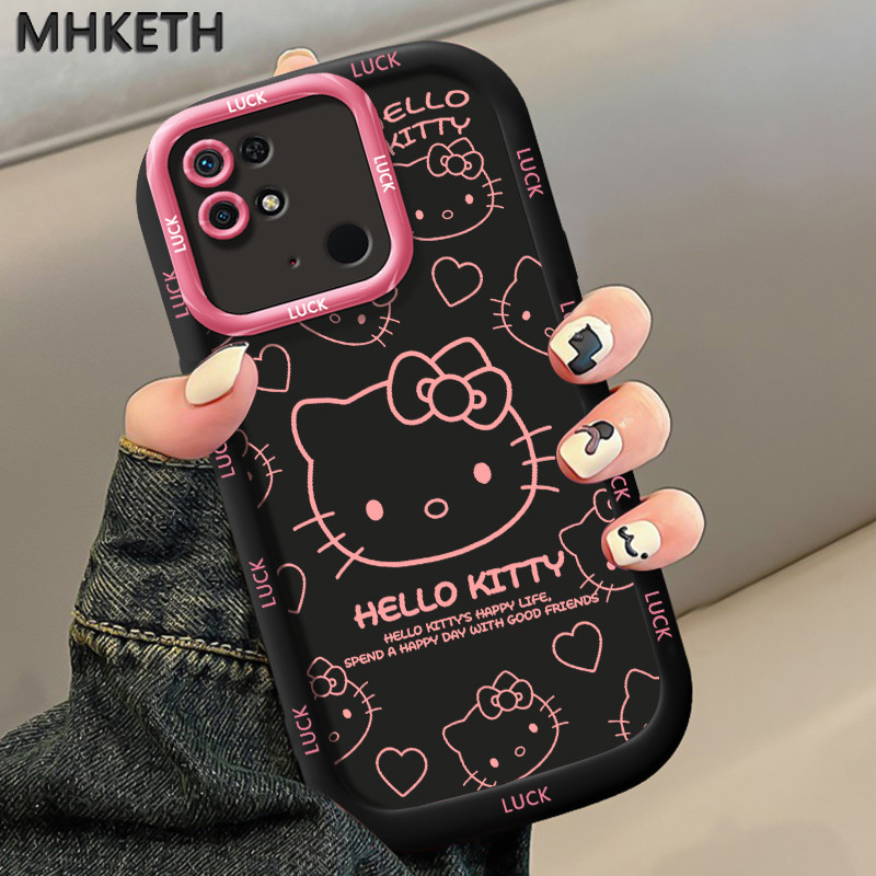 MHKETH เคสสำหรับ Xiaomi Redmi 10C เคสมือถือลายแมวน่ารักและเป็นที่นิยม