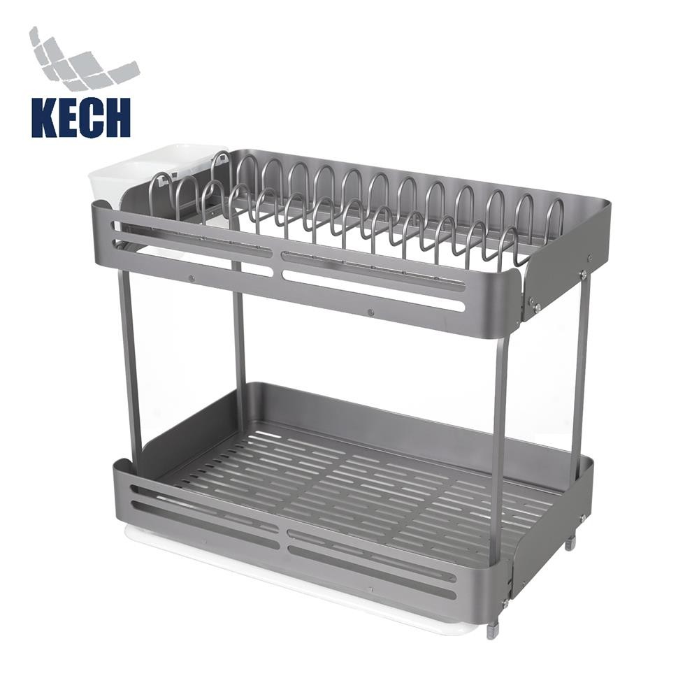 KECH ชั้นคว่ำจานอะลูมิเนียม 2 ชั้น 40 ซม. GRAY จัดส่งโดย HomePro