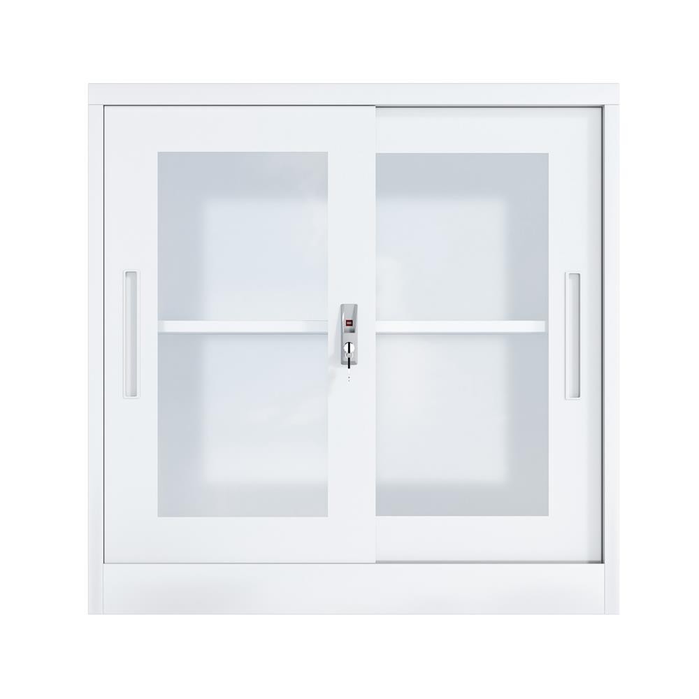 HomePro ตู้เหล็กบานเลื่อนกระจก  KULLEN FYD-W002 สีขาว แบรนด์ FURDINI