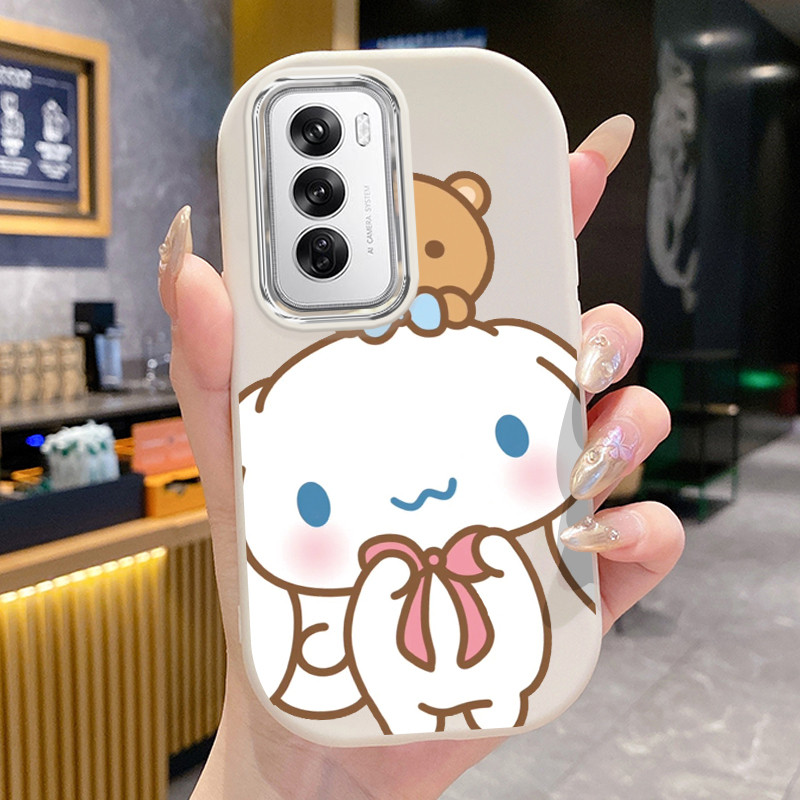 เคสสำหรับ OPPO Reno 12 5G Reno 12F 4G Reno 12F 5G เคสโทรศัพท์สุนัขหมีกันกระแทกกลมและอ้วน