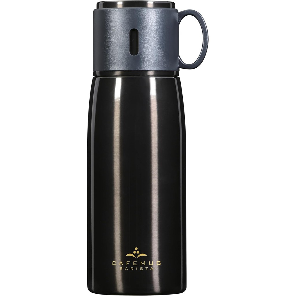 Pearl Metal HC-527 Bottle with Cup, 16.9 fl oz (500 ml), Cafe Mug Barista, BlackDirectly from Japan