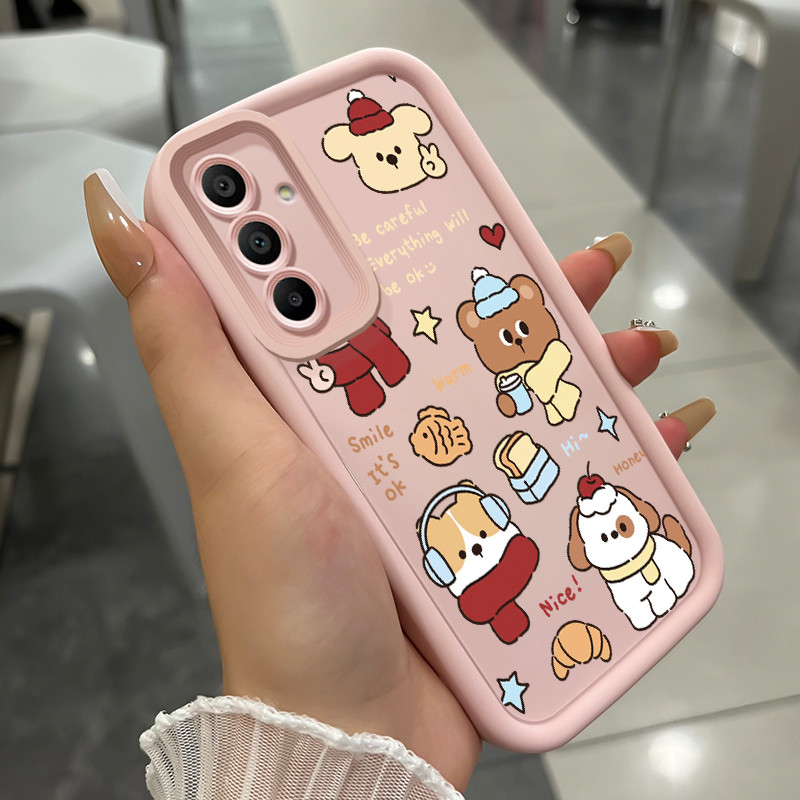 เคสสำหรับ Samsung A25 5G A15 4G A15 5G เคสโทรศัพท์สัตว์น่ารักสามสีซิลิโคนกันกระแทก